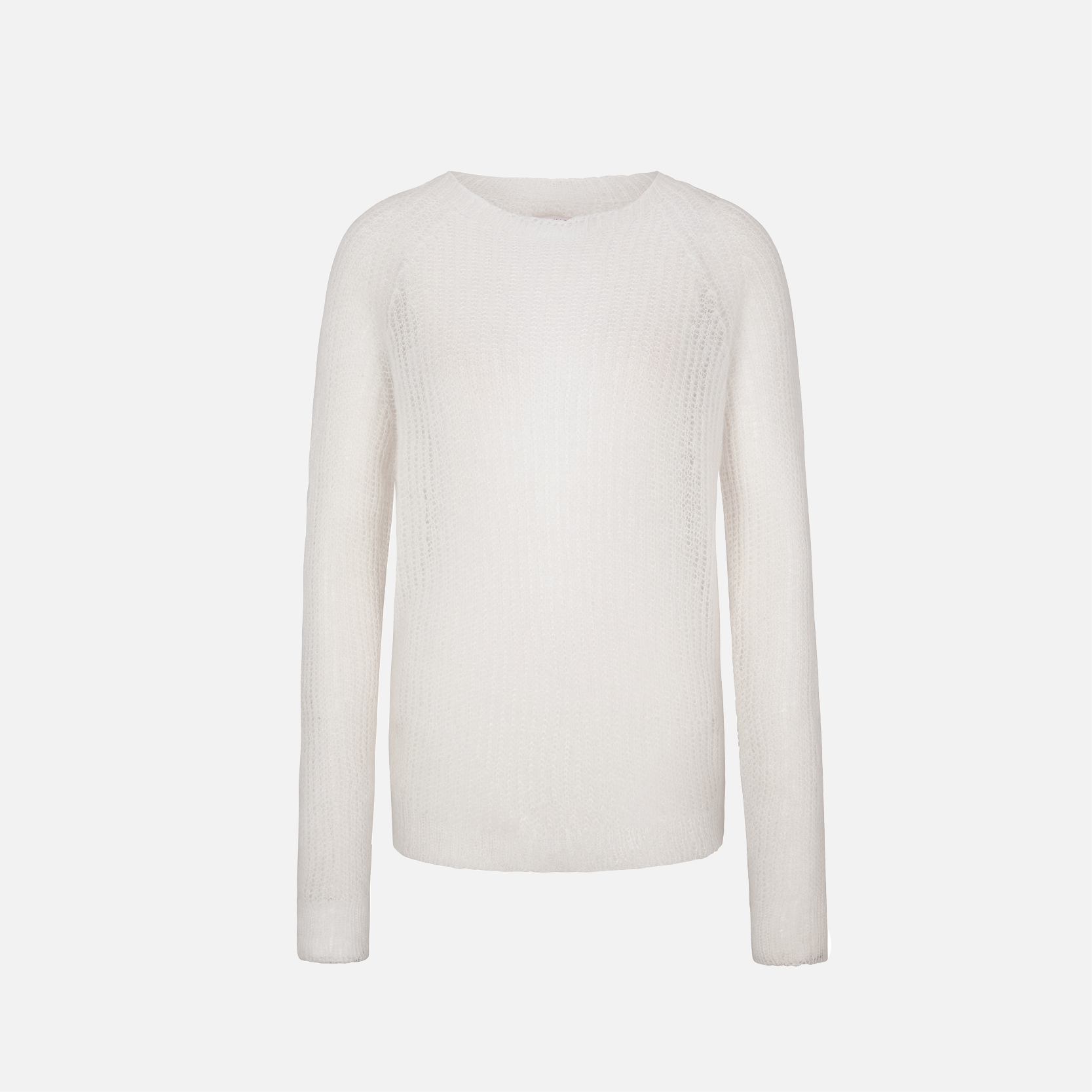 Karin Rocke sheer melange crew neck jumpers natural white