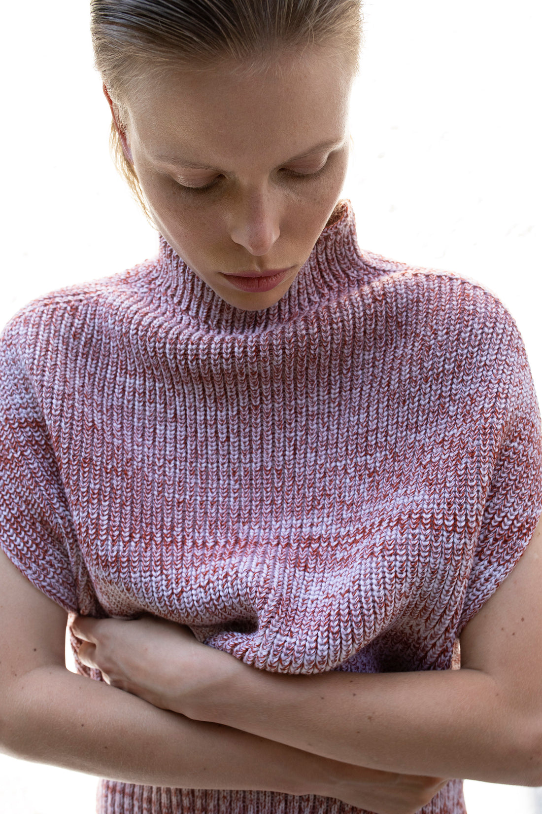 Karin Rocke slip over in mouliné tops rusty cream