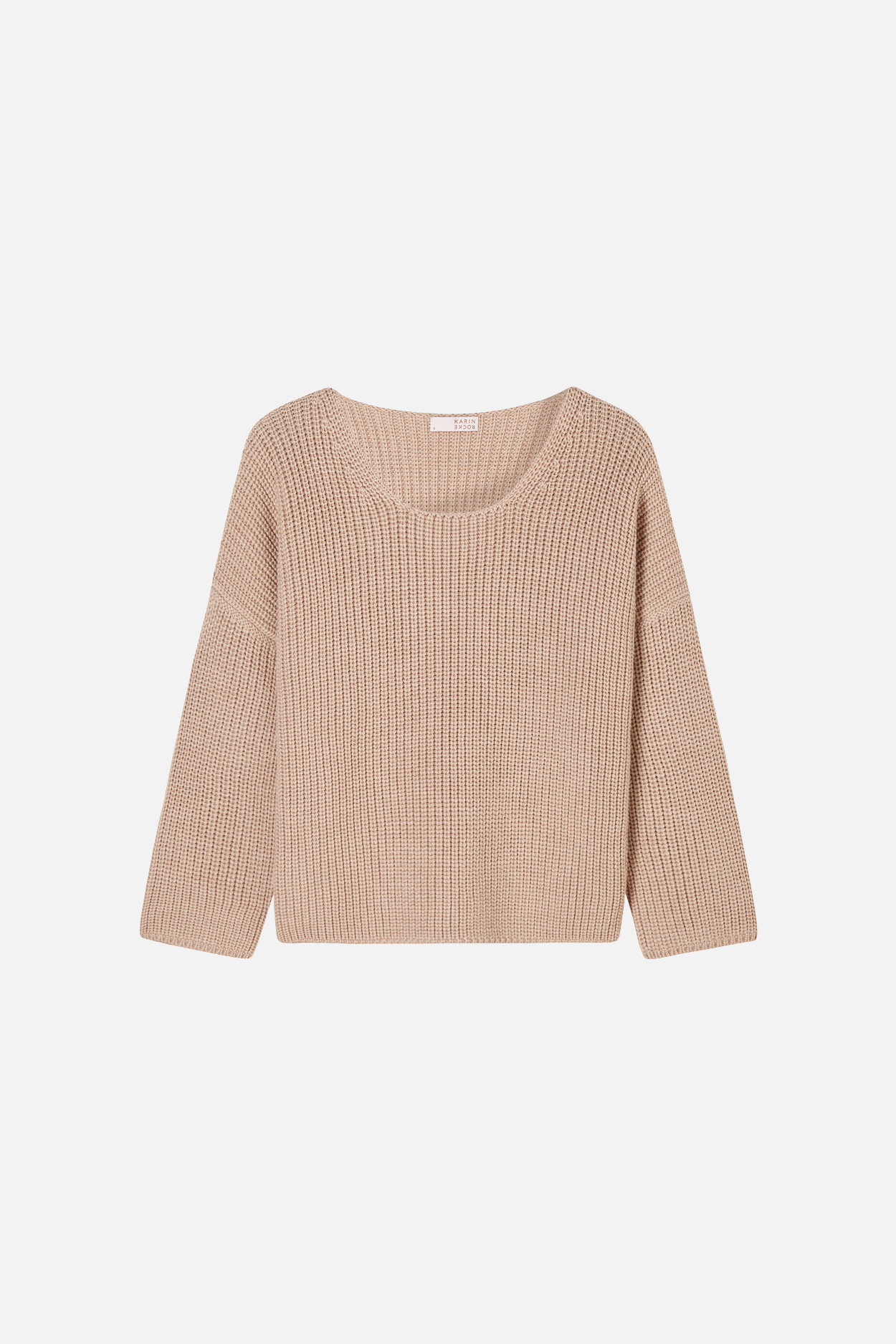 Karin Rocke square neck merino jumper jumpers milky camel