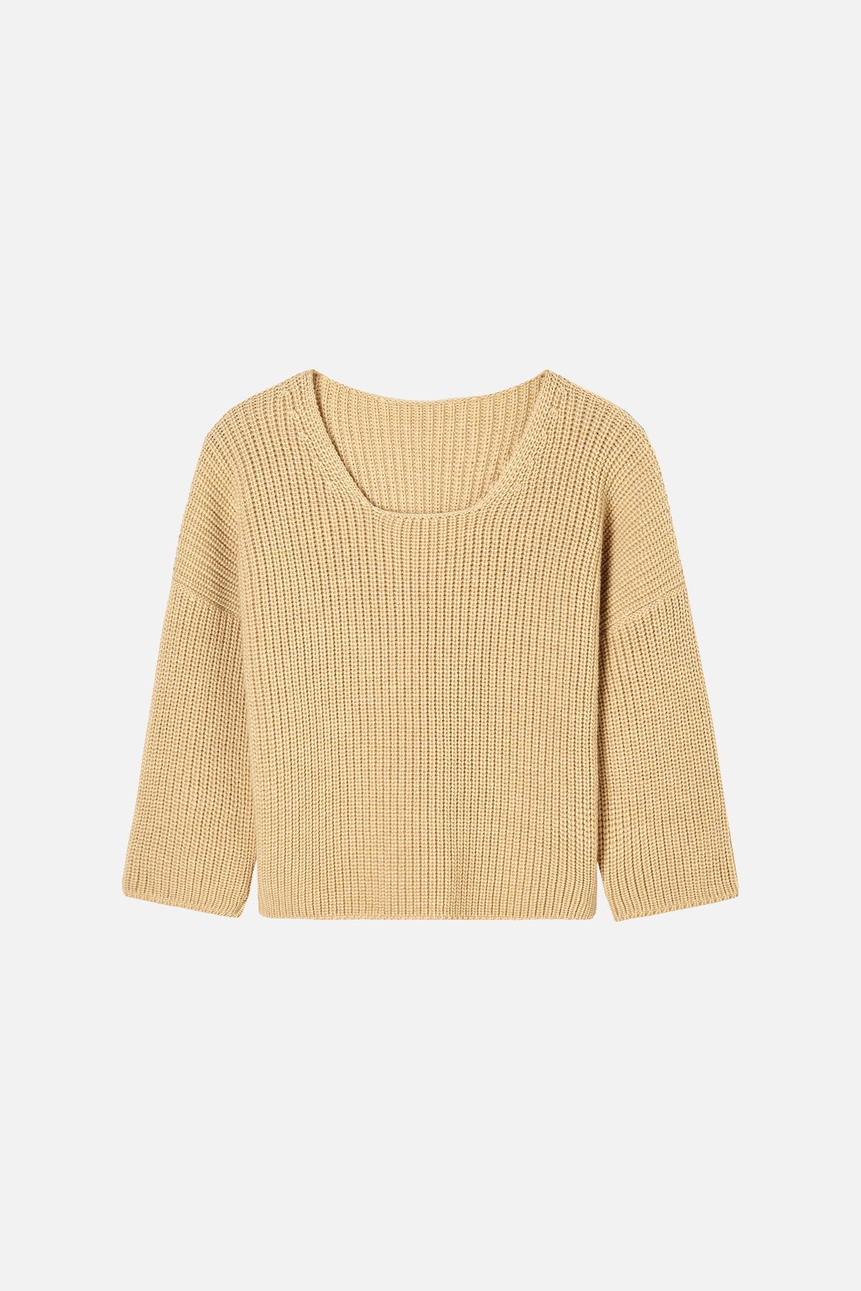 Karin Rocke square neck merino jumper jumpers straw yellow