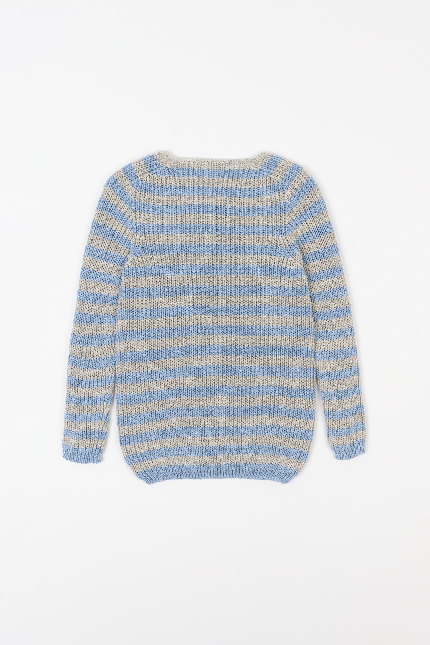 Karin Rocke striped summer jumper jumpers greymarl and lightskyblue stripes