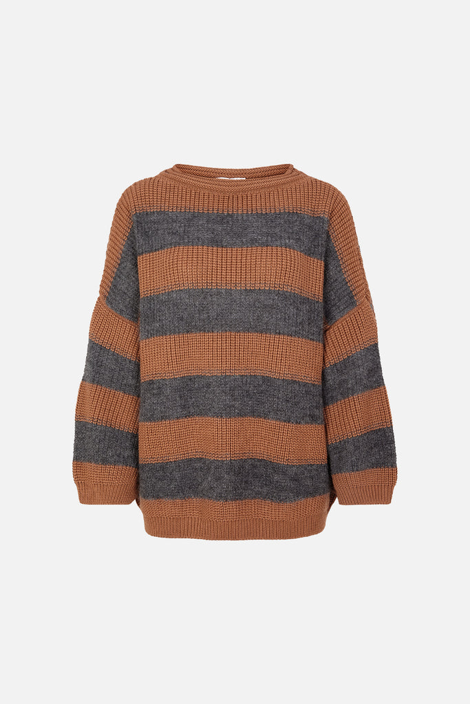 Karin Rocke stripes oversized jumper jumpers camel & grey