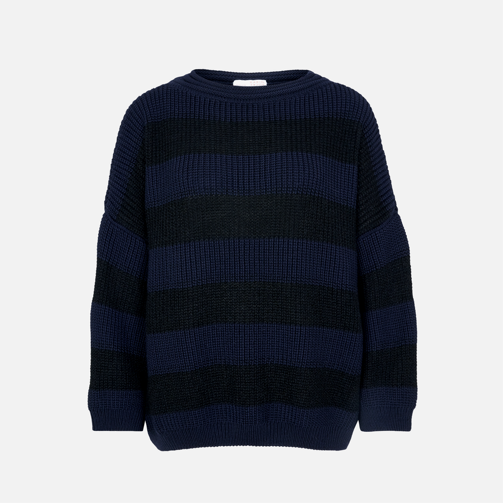 Karin Rocke stripes oversized jumper jumpers navy blue & black