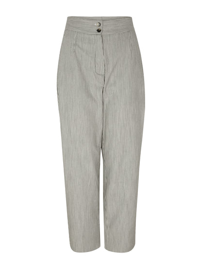 Karin Rocke tapered striped cotton pants pants blue&amp; white