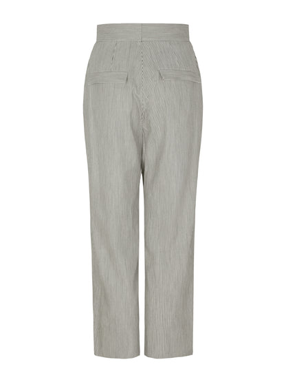 Karin Rocke tapered striped cotton pants pants blue&amp; white