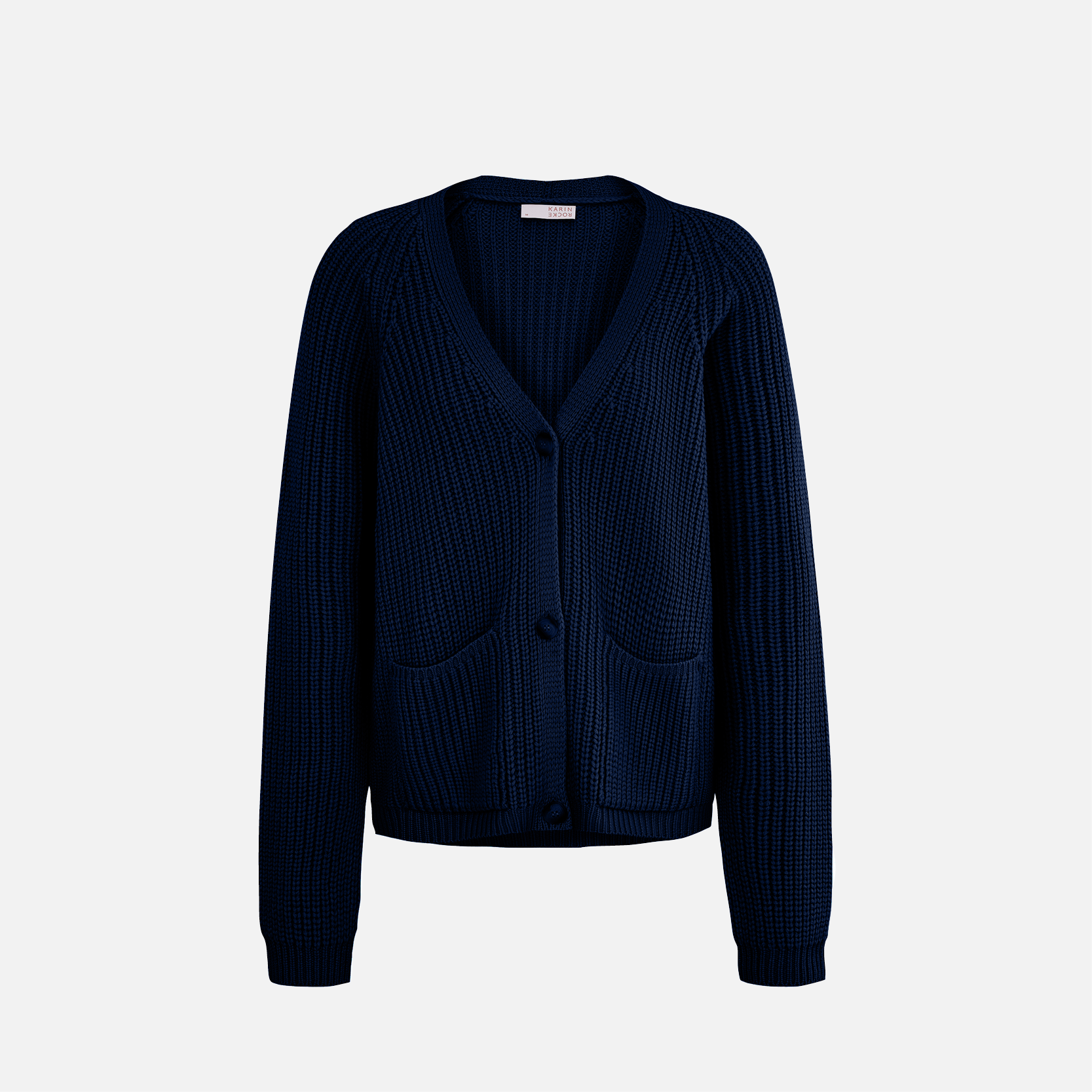 Karin Rocke v-neck cardigan in merino wool cardigans deep blue