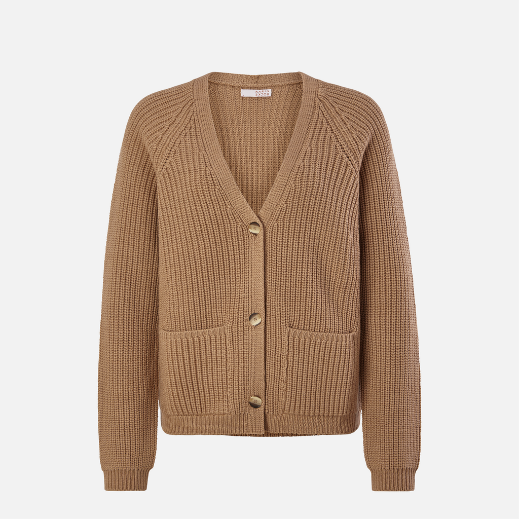 Karin Rocke v-neck cardigan in merino wool cardigans light camel