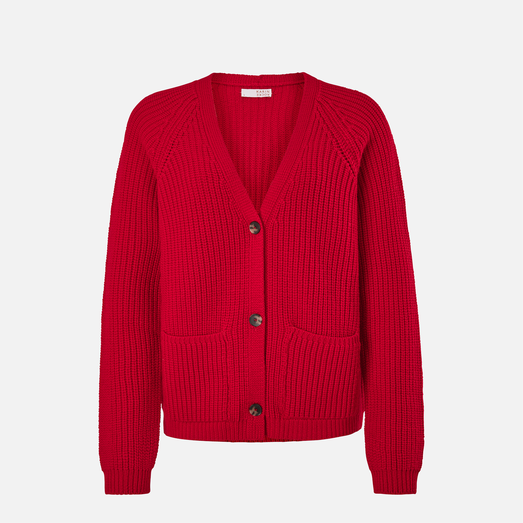 Karin Rocke v-neck cardigan in merino wool cardigans red classique